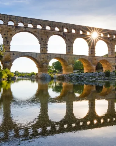 Vue sur le pont du Gard